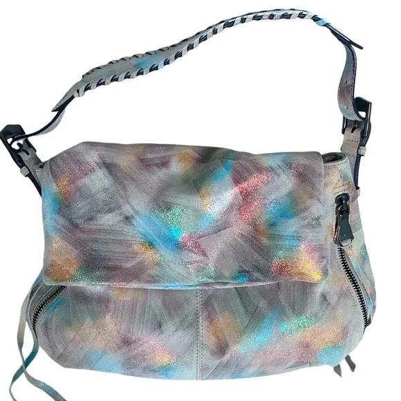 Aimee Kestenberg Bags Aimee Kestenberg Penelope Hobo Rainbow Brush Iridescent Suede Flap Shoulder Bag Poshmark